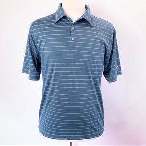 Nike Golf Striped Polo L Blue/ Green Gray Color